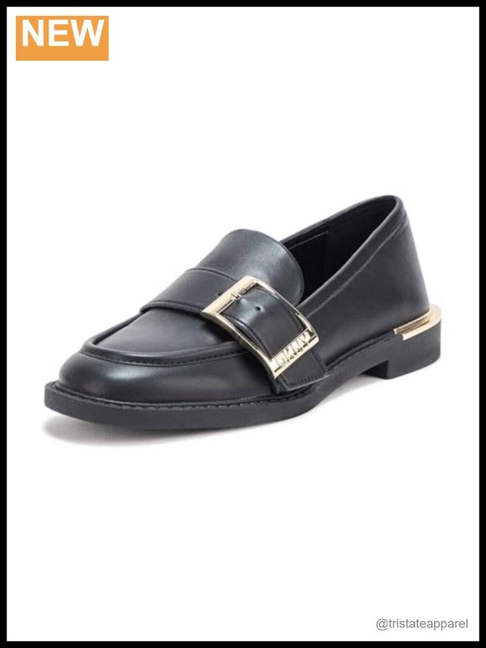 DKNY Ruellia Block Heel Loafers Black Low Top Pull-On Casual